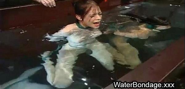  Two bound babes submerged in water